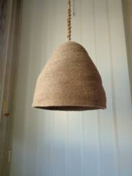 Jute Rope Pendant Light, Natural Burlap Lampshade - 16 Inch - thumbnail 1