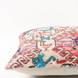 Bohemian Kilim Pillow Cover Vintage Turkish Rug, 16''x16'' - thumbnail 4