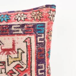 Bohemian Kilim Pillow Cover Vintage Turkish Rug, 16''x16'' - thumbnail 2