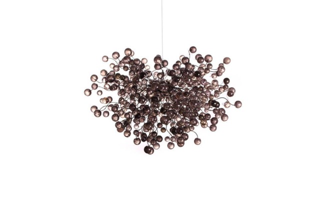 Modern Hanging Chandeliers With Gray Bubbles, Globe Lighting - Light Fixture For Dining Room - image 1