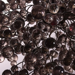 Modern Hanging Chandeliers With Gray Bubbles, Globe Lighting - Light Fixture For Dining Room - thumbnail 2