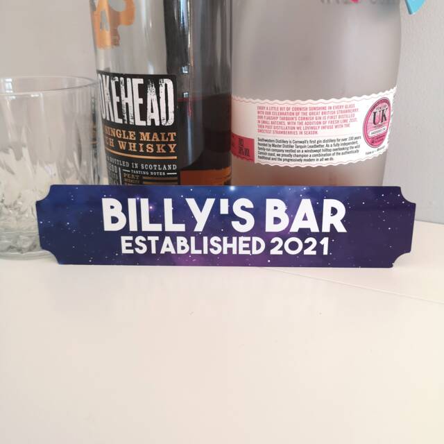 Personalised Galaxy Street Sign, Man Cave Wall Art, Father's Day Gift, Home Bar, Hot Tub Bar Dad's Shed - image 1