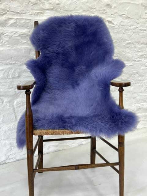 British Luxe Long Wool Sheepskin Rug - Lavender Real Luxury Home Decor Country Style - image 1