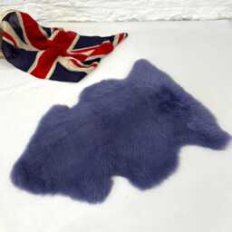 British Luxe Long Wool Sheepskin Rug - Lavender Real Luxury Home Decor Country Style - thumbnail 3