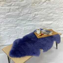 British Luxe Long Wool Sheepskin Rug - Lavender Real Luxury Home Decor Country Style - thumbnail 2