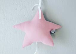 Mobile Musical Baby Star Two-Ply Form Old Pink Cotton Gauze