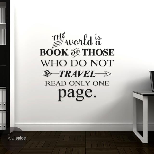 The World Is A Book & Those Who Do Not Travel Read Only One Page Vinyl Wall Decal Sticker - image 1