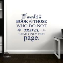 The World Is A Book & Those Who Do Not Travel Read Only One Page Vinyl Wall Decal Sticker - thumbnail 2