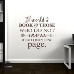 The World Is A Book & Those Who Do Not Travel Read Only One Page Vinyl Wall Decal Sticker - thumbnail 3