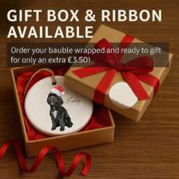 Cockapoo Dog Christmas Ornament - Personalised Festive Bauble With Santa Hat & Name - thumbnail 3