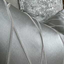 "Luxury Cushion Cover, Silver Pillow Cover For Sofa Or Bed, Lumbar 12"" X 20" - thumbnail 3