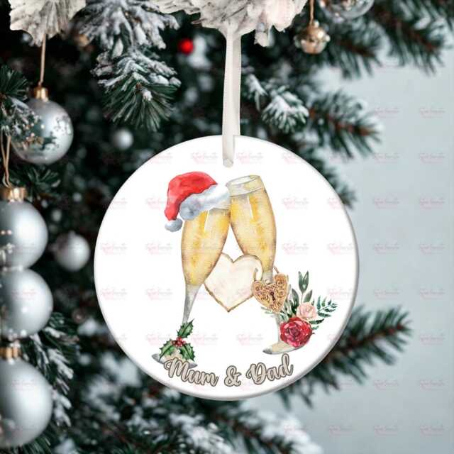 Personalised Christmas Decoration - Mum & Dad Gift Custom Bauble Stocking Filler Eve Box