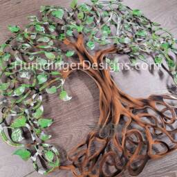 Metal Tree Of Life Wall Art Green Pearl Infinity Decor - thumbnail 3