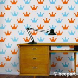 Crown Vinyl Wall Decal Set - Prince, Princess Bedroom Decor - thumbnail 1