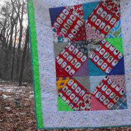Baby Quilt, Bugs in A Jar I Spy Shower Gift, Crib Chair Throw, Toddler Unisex Baby, Handmade Quilt - thumbnail 2