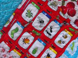 Baby Quilt, Bugs in A Jar I Spy Shower Gift, Crib Chair Throw, Toddler Unisex Baby, Handmade Quilt - thumbnail 1