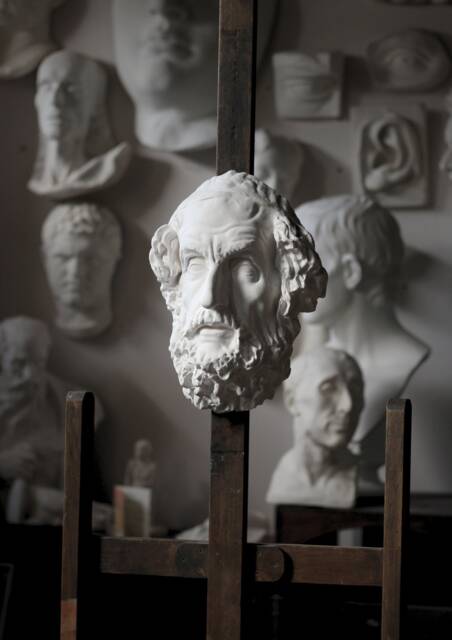 Mask Of Homer, Greek Plaster Sculpture, Handmade Classical Wall Art - image 1