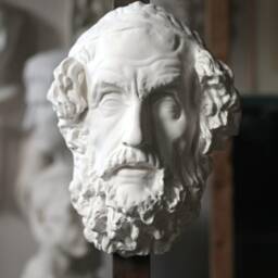 Mask Of Homer, Greek Plaster Sculpture, Handmade Classical Wall Art - thumbnail 2