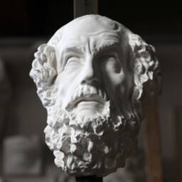 Mask Of Homer, Greek Plaster Sculpture, Handmade Classical Wall Art - thumbnail 3