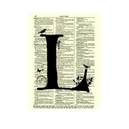 Letter L Modern Monogram On An 1897 Dictionary Page Art Print, Wall Decor, Valentine Collage - thumbnail 3