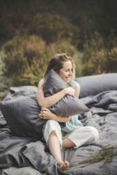 Linen Pillow Case, Home Textiles, Gray Cover, Natural Washed Boho Luxury Bedding - thumbnail 1