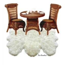 Handmade Plush Faux Sheepskin Rug - Shaggy White Pelt, Fur Accents Usa - thumbnail 4