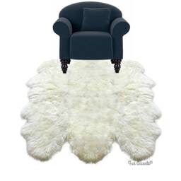Handmade Plush Faux Sheepskin Rug - Shaggy White Pelt, Fur Accents Usa - thumbnail 3