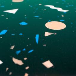 Handmade Round Terrazzo Table Top Memphis Style Geometric Accent - thumbnail 4