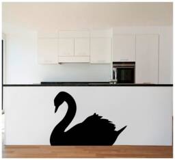 Silhouette Of A Swan Vinyl Wall Art, Decal, Sticker, Transfer, Mural, Decor, Rent Friendly, Interior, Exterior, Full Removable, - 0079