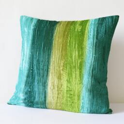 Shaded Turquoise Crushed Velvet Pillow , Teal & Green Cushion Cover Turq Throw Housewares - thumbnail 2