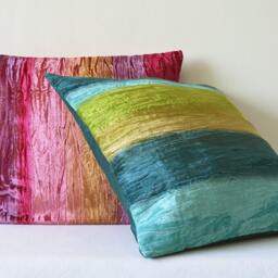 Shaded Turquoise Crushed Velvet Pillow , Teal & Green Cushion Cover Turq Throw Housewares - thumbnail 3