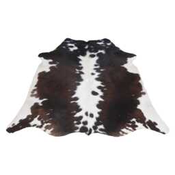 Genuine Dark Brown & White Cowhide Rug - Medium Hair-On Leather For Stylish Interiors - thumbnail 1