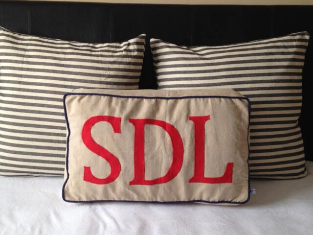 Applique Monogram Pillow Cover, Personalized Baby Room Decor, Dorm Gift For Grand Daughter - image 1