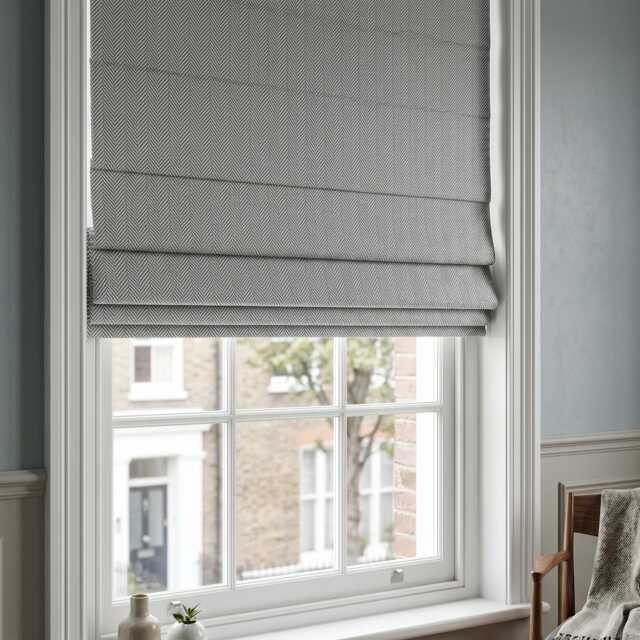 Bespoke Roman Blinds - Made To Measure With Jacquard Chevron Herringbone Custom Shades - image 1