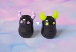 Cute Demon Desk Decoration Office Friend Tiny Home Decor Curio Shelf Gift Clay Collectible Figurine Small Kawaii - thumbnail 1