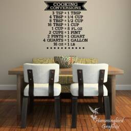 Cooking Conversions Vinyl Wall Decal Kitchen Art Sticker - thumbnail 2