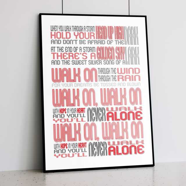 Liverpool Ynwa Song Lyric Print You'll Never Walk Alone - image 1