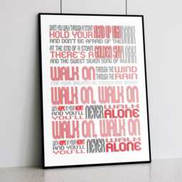Liverpool Ynwa Song Lyric Print You'll Never Walk Alone - thumbnail 1