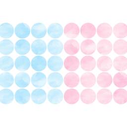 Watercolor Polka Dot Wall Decals Light Blue & Blush Pink, Pack Of 40 - thumbnail 2