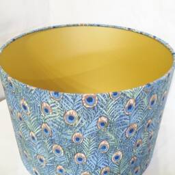 Peacock Feather Lampshade Art Nouveau Style, Blue & Green - thumbnail 4