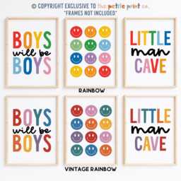 Boys Print Set -- Will Be Print, Little Man Cave Cool Prints, Playroom, Brothers Bedroom, Unframed - thumbnail 2