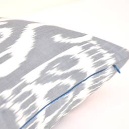 20x20 Grey Ikat Pillow Cover, Handmade Cotton Cushion - thumbnail 3