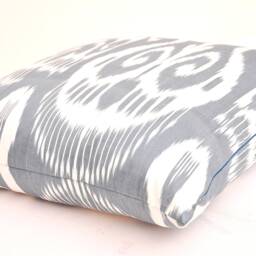 20x20 Grey Ikat Pillow Cover, Handmade Cotton Cushion - thumbnail 2