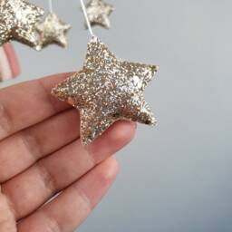 Baby Girl Mobile, Crib Rainbow Mobile Nursery, Cloud Moon & Gold Stars Felt Hanging Baby Nursery Decor - thumbnail 2