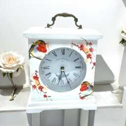 Mantle Clock, Mantel Robin Clocks For Mantel, Gifts, Unique Antique Ticking Clocks, Vintage - thumbnail 1