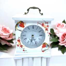 Mantle Clock, Mantel Robin Clocks For Mantel, Gifts, Unique Antique Ticking Clocks, Vintage - thumbnail 3