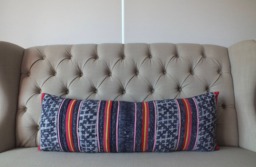 Living Room Hmong Throw Pillows, 12x35, Bolster Pillow Vintage Batik Hemp Cushion Handwoven Fabrics Scatter Cushions Home Decor - thumbnail 1