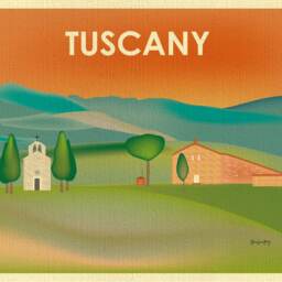 Tuscany Print, The Lone Chapel, Skyline, Italy Art, Canvas, Poster, Italian Landscape Style E8-O-Tus - thumbnail 2