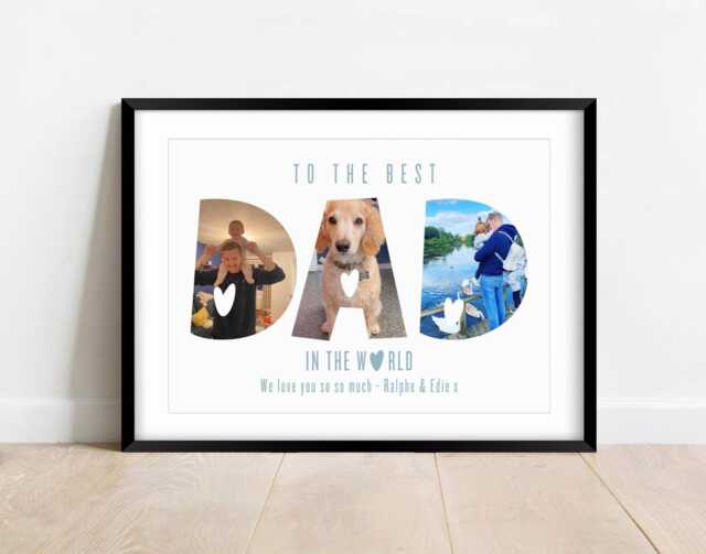 Personalised Dad Photo Letter Print, Custom Picture Collage Gift For Father Keepsake - image 1