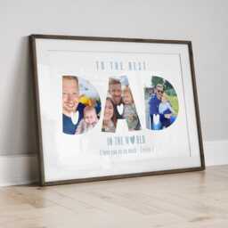 Personalised Dad Photo Letter Print, Custom Picture Collage Gift For Father Keepsake - thumbnail 2